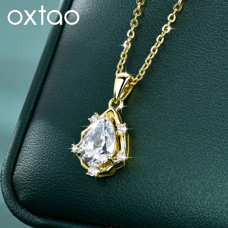 OXTAO Teardrop Shaped Pendant Necklace for Women Shiny Cubic Zircon Versatile Design Daily Wear Accessories Statement Jewelry
OXTAO Teardrop Shaped Pendant Necklace for Women Shiny Cubic Zircon Versatile Design Daily Wear Accessories Statement Jewelry