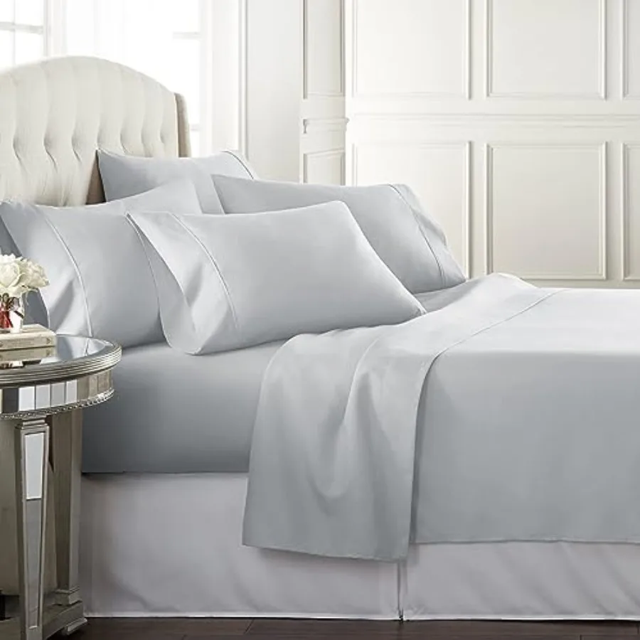 Bed Sheet Set Cal for Hot Sleepers, Hotel Premium Sheets with 4 Pillowcases, Lightweight Brushed Microfiber Deep Pockets, Breat
Bed Sheet Set Cal for Hot Sleepers, Hotel Premium Sheets with 4 Pillowcases, Lightweight Brushed Microfiber Deep Pockets, Breat