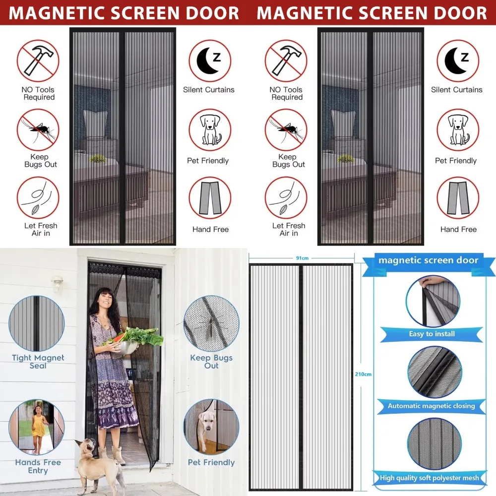 Anti-Mosquito Net Summer Automatic Closing Magnetic Mosquito Net Invisible Door Mesh Anti Bug Fly Partition Curtain 10 Sizes Mre
Anti-Mosquito Net Summer Automatic Closing Magnetic Mosquito Net Invisible Door Mesh Anti Bug Fly Partition Curtain 10 Sizes Mre