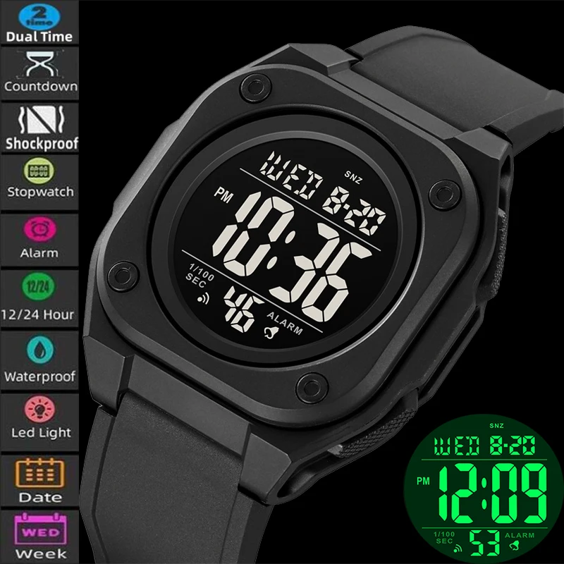 Skmei Digital Watches for Mens LED Waterproof Sports Dual Time Fashion TPU Strap Multiple Function Electronic Alarm Clock
Skmei Digital Watches for Mens LED Waterproof Sports Dual Time Fashion TPU Strap Multiple Function Electronic Alarm Clock
