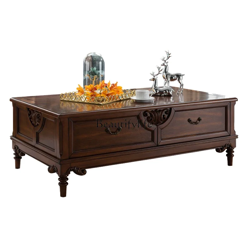 LJYAmerican Style Solid Wood Simple Long Coffee Table European Style Retro Square Drawer Coffee Table
LJYAmerican Style Solid Wood Simple Long Coffee Table European Style Retro Square Drawer Coffee Table