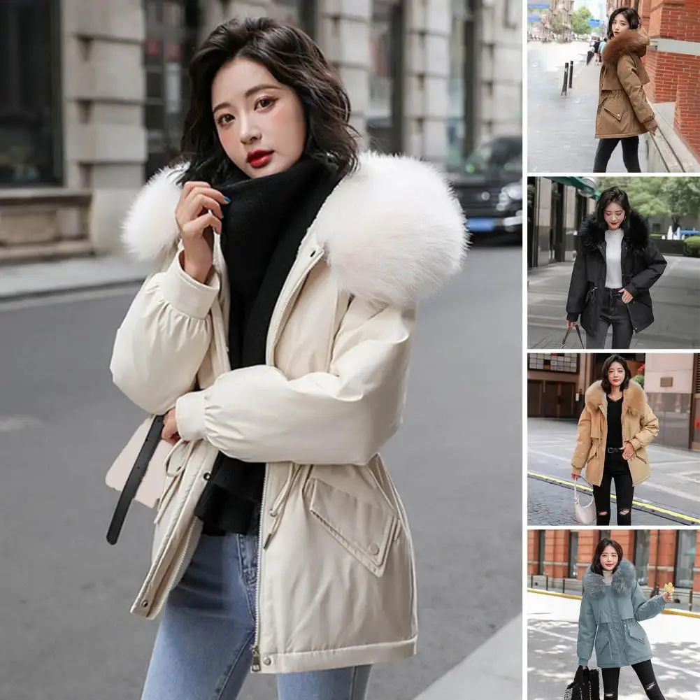 Women Hooded Winter Coat High-quality Jacket Women's Plush Warm Puffer Jacket with Faux Fur Hood Thickened Plush Lined Coat
Women Hooded Winter Coat High-quality Jacket Women's Plush Warm Puffer Jacket with Faux Fur Hood Thickened Plush Lined Coat