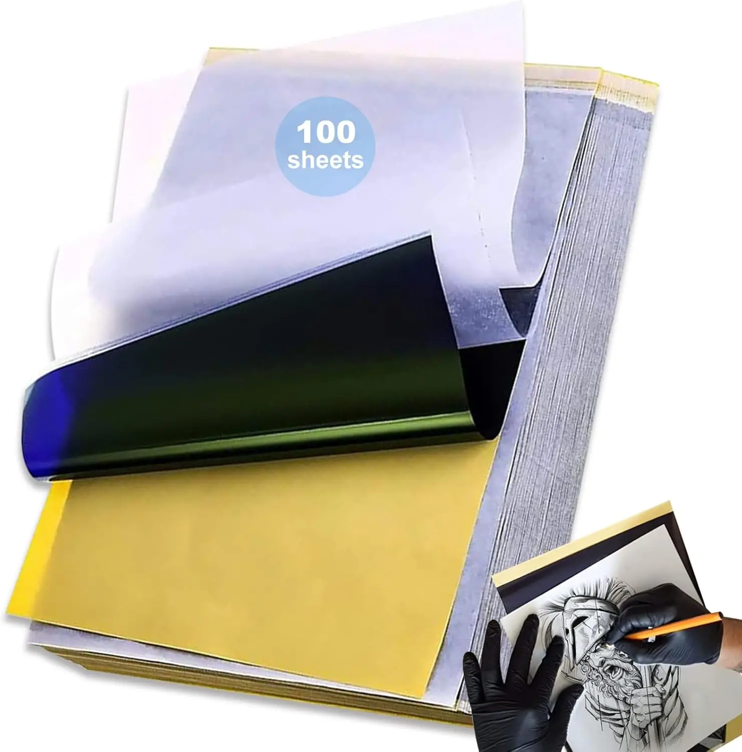 Tattoo Transfer Paper 100 Sheets A4 Thermal Stencil Paper for Tattooing DIY Clear Stencils with Thermal Printers
Tattoo Transfer Paper 100 Sheets A4 Thermal Stencil Paper for Tattooing DIY Clear Stencils with Thermal Printers