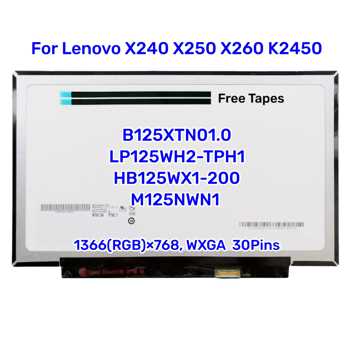 ЖК-экран для ноутбука 12,5 дюйма, B125XTN01.0, подходит для фотографий Φ M125NWN1 для Lenovo X240 X250 X260 K2450 1366x768 30pin eDP
ЖК-экран для ноутбука 12,5 дюйма, B125XTN01.0, подходит для фотографий Φ M125NWN1 для Lenovo X240 X250 X260 K2450 1366x768 30pin eDP