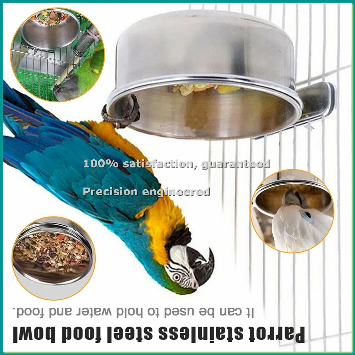 6 Pieces Stainless Steel Bird Feeding Dish Cups, Parrot Feeder Parakeet Food Water Bowls with Clamp Holder & Bird Spoon-ABLA
6 Pieces Stainless Steel Bird Feeding Dish Cups, Parrot Feeder Parakeet Food Water Bowls with Clamp Holder & Bird Spoon-ABLA