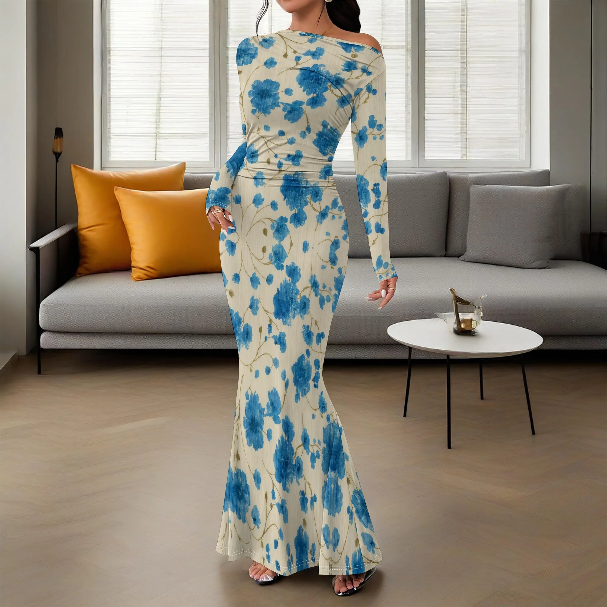 Women's Long Sleeve Floral Maxi Dress Elegant Mermaid Bodycon Slim Fit Evening Party Gown Beach Holiday Outfit XS-3XL
Women's Long Sleeve Floral Maxi Dress Elegant Mermaid Bodycon Slim Fit Evening Party Gown Beach Holiday Outfit XS-3XL