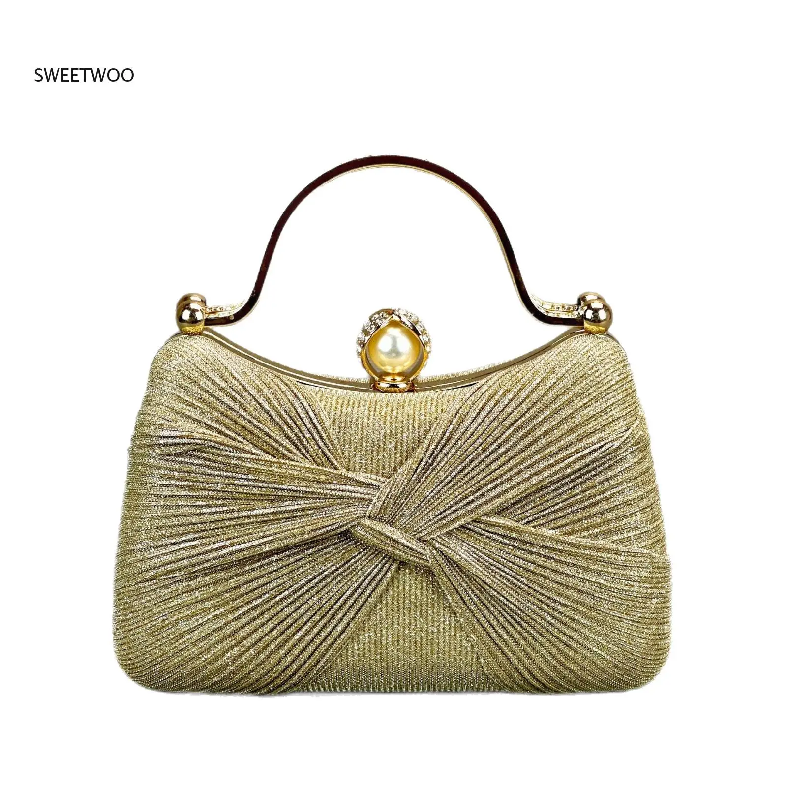 Women Elegant Satin Evening Clutch Bag with Pearl Detail Metal Handle for Wedding Party Prom
Women Elegant Satin Evening Clutch Bag with Pearl Detail Metal Handle for Wedding Party Prom