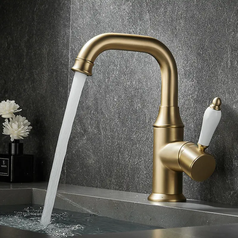 Basin faucet Brushed Gold bathroom faucet Deck Mounted Black sink tap Hot and Cold Chrome basin Tap Brass Material
Basin faucet Brushed Gold bathroom faucet Deck Mounted Black sink tap Hot and Cold Chrome basin Tap Brass Material