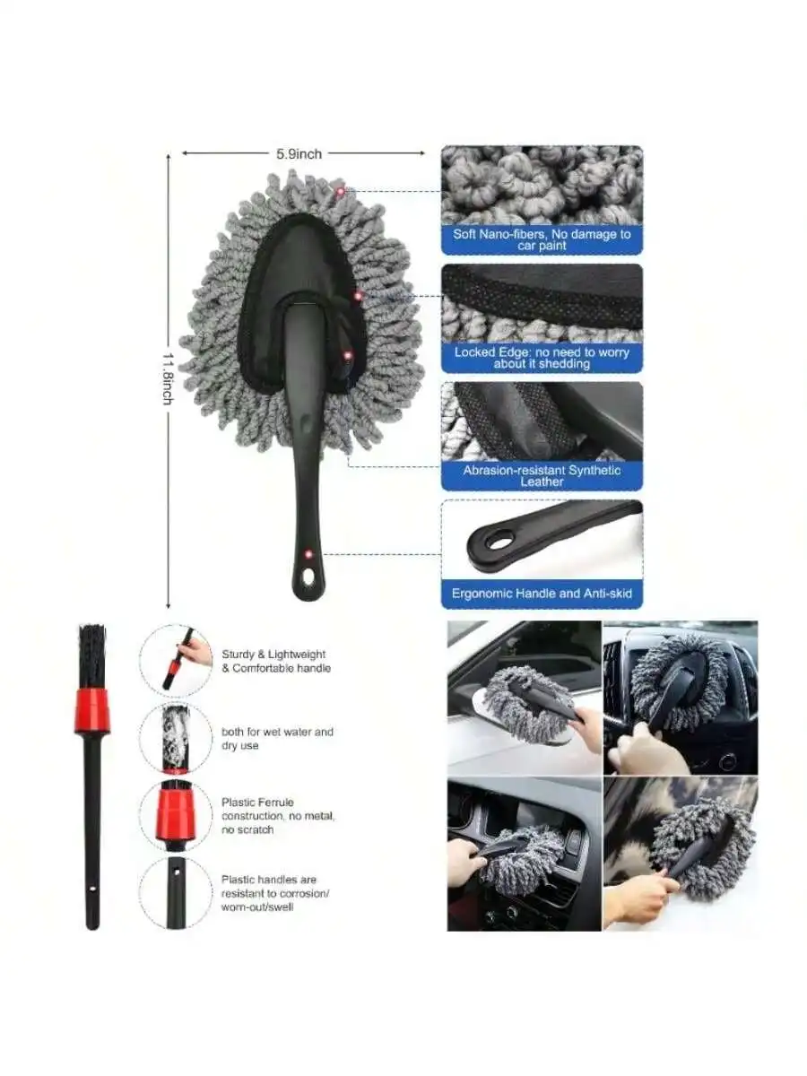 Car Interior Duster Detailing Brush Set Cleaning Gel Kit, Soft Microfiber Towels Vent Dusting Car Slime Putty Detailing Brushes
Car Interior Duster Detailing Brush Set Cleaning Gel Kit, Soft Microfiber Towels Vent Dusting Car Slime Putty Detailing Brushes