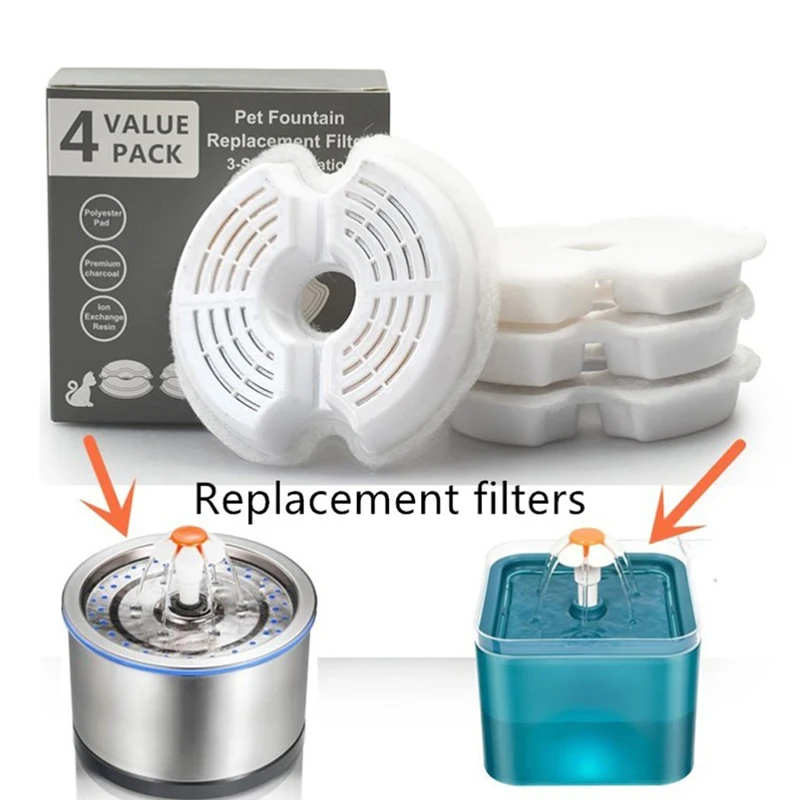 4pcs Cat Fountain Filter Replacement Activated Carbon Replacement Filters For Pet Water Fountains Filtration System For Ceramic
4pcs Cat Fountain Filter Replacement Activated Carbon Replacement Filters For Pet Water Fountains Filtration System For Ceramic