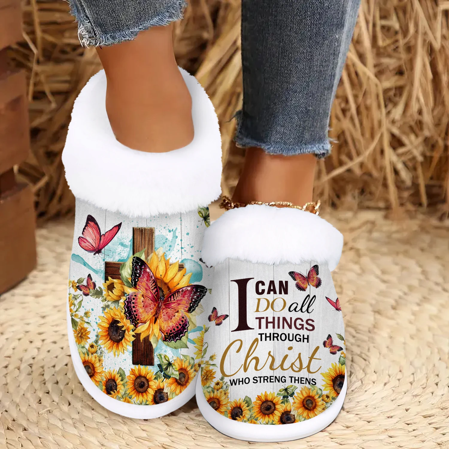 Women'S Cozy Fall-Themed Slippers - Non-Slip Rubber Sole, Plush Fabric Upper with Autumn Design
Women'S Cozy Fall-Themed Slippers - Non-Slip Rubber Sole, Plush Fabric Upper with Autumn Design