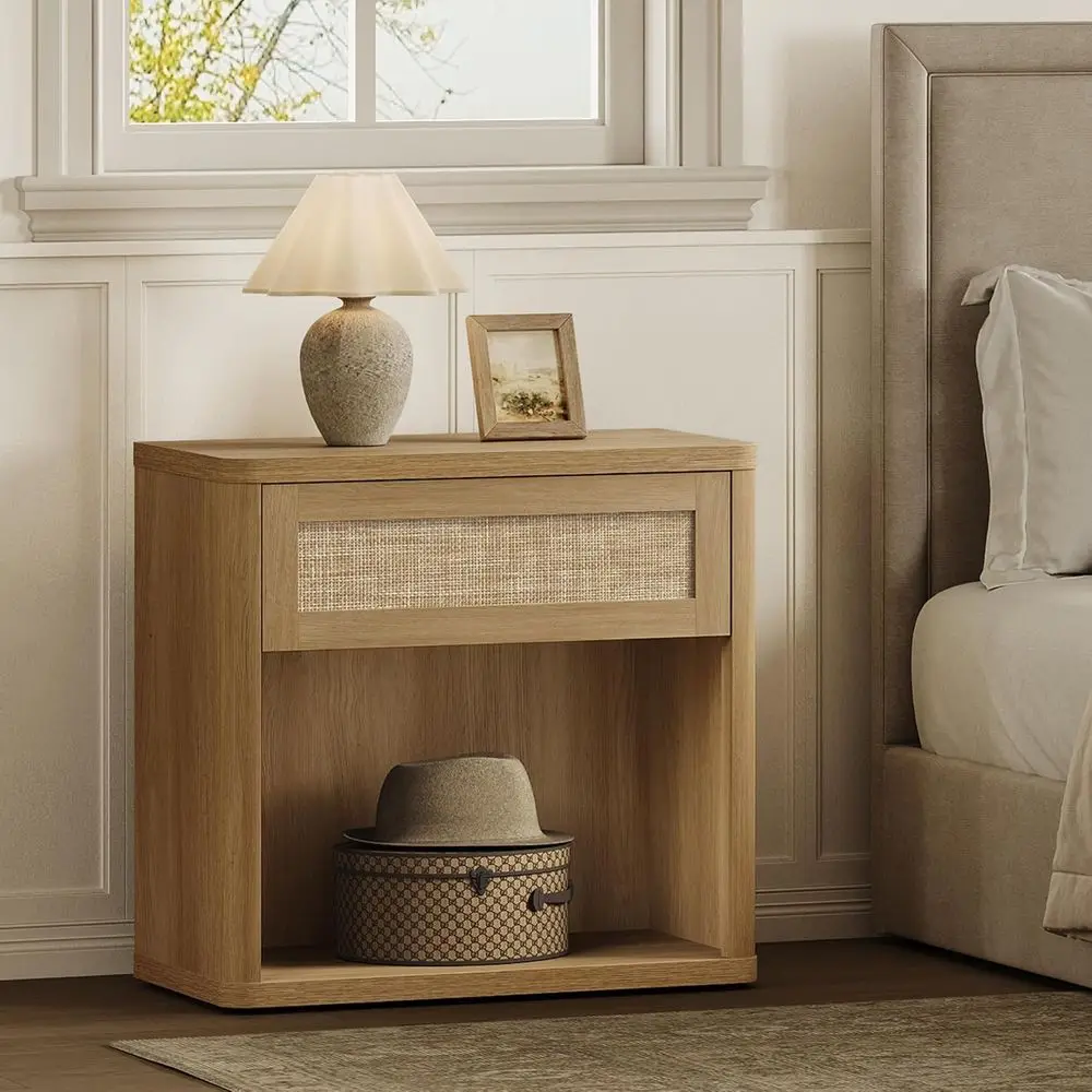 26 Wide Large Rattan Nightstands with Drawer and Shelf Storage, Boho Style End Tables for Bedroom, Living Room, or Dorm, Amber O
26 Wide Large Rattan Nightstands with Drawer and Shelf Storage, Boho Style End Tables for Bedroom, Living Room, or Dorm, Amber O
