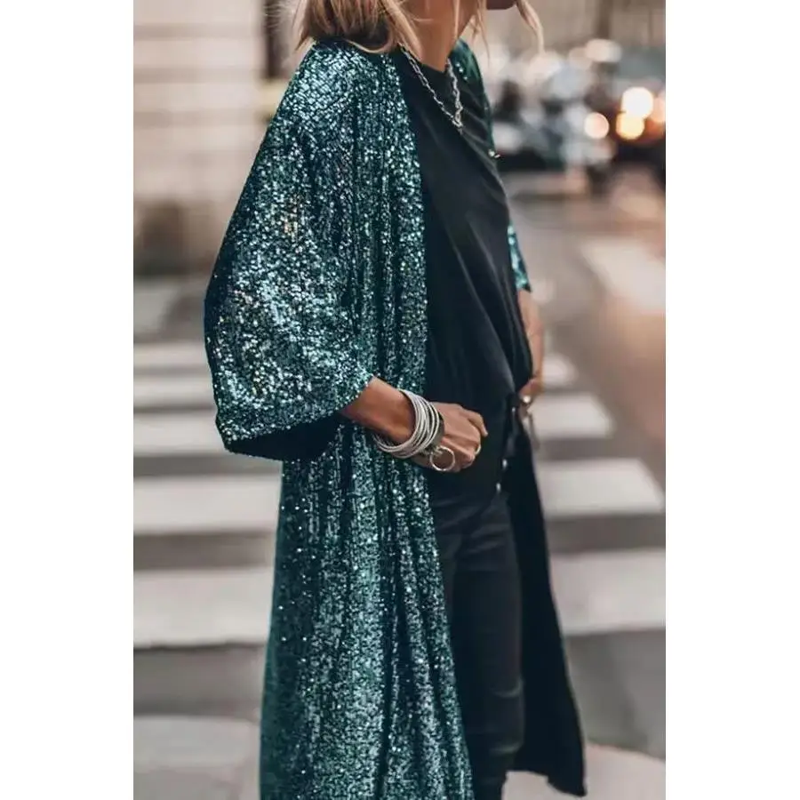 Faion Casual Sequin Open Cardigan Coat Women's Mid-Length Polyester Par Outerwear V-Ne Long Sve Commute Sle
Faion Casual Sequin Open Cardigan Coat Women's Mid-Length Polyester Par Outerwear V-Ne Long Sve Commute Sle