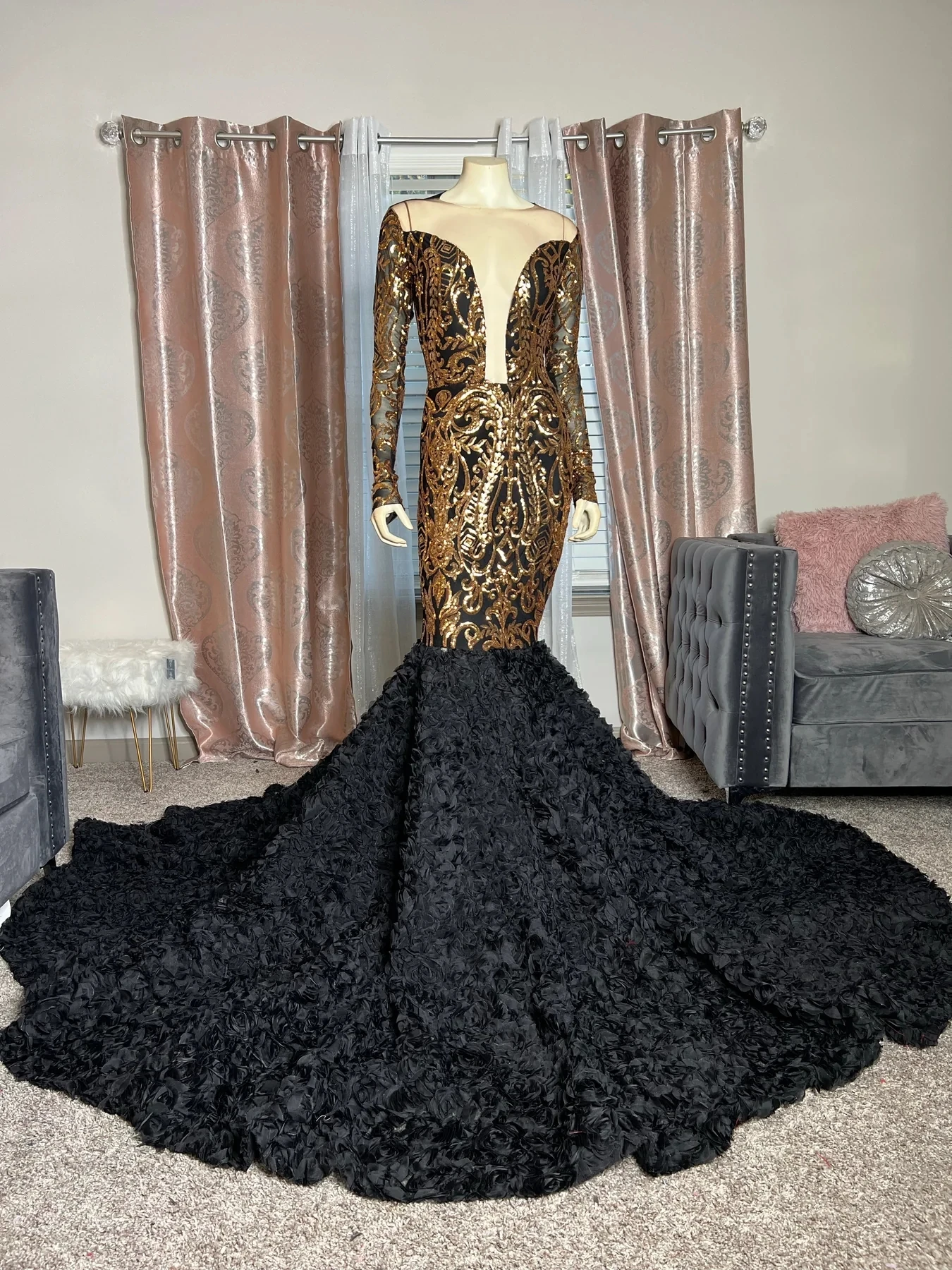 Black African American Prom Dresses Mermaid V-neck Long Sleeves Lace Black Girls Nigeria Robe De Soiree Evening Dresses Gown
Black African American Prom Dresses Mermaid V-neck Long Sleeves Lace Black Girls Nigeria Robe De Soiree Evening Dresses Gown