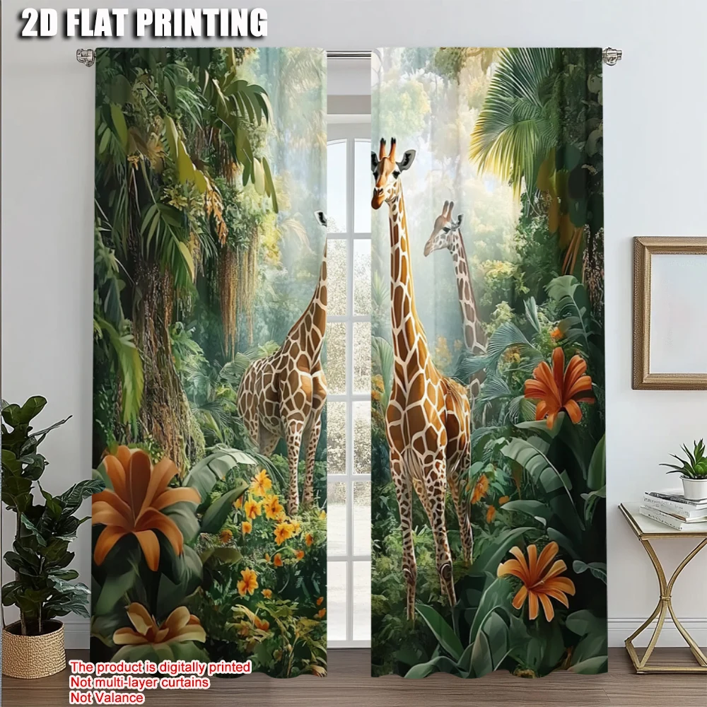 2pcs, Curtains Digital Printed 2D print Jungle Giraffe 100% Polyester (without rod) All Seasons for Bedroom, Living Room, Office
2pcs, Curtains Digital Printed 2D print Jungle Giraffe 100% Polyester (without rod) All Seasons for Bedroom, Living Room, Office