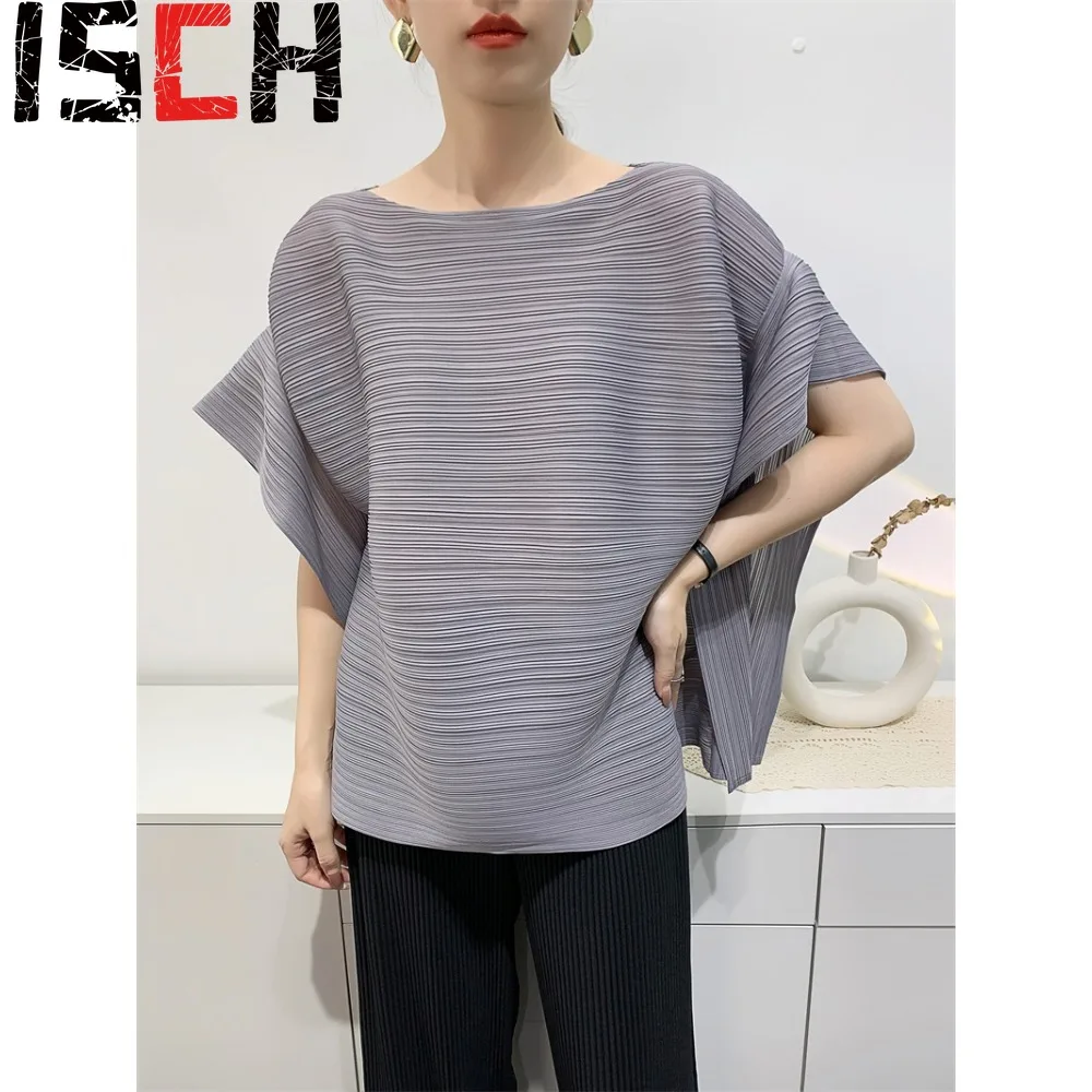 Pleats 2024 Summer New Women's T-shirt Comfortable Casual Loose Pleated Tops Short-sleeved Thin Large Size Stretch Clothing
Pleats 2024 Summer New Women's T-shirt Comfortable Casual Loose Pleated Tops Short-sleeved Thin Large Size Stretch Clothing