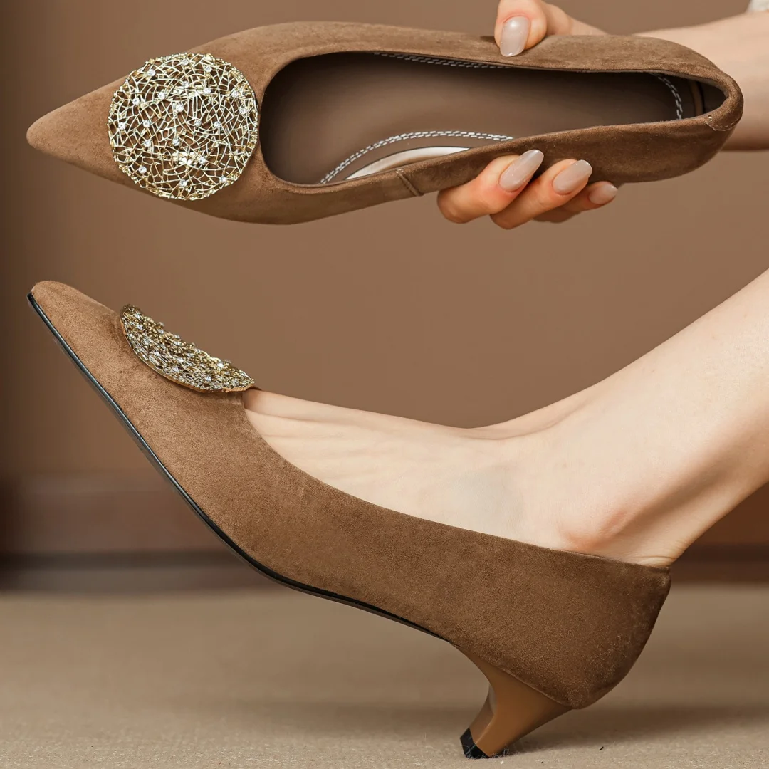 danxuefei women's natural suede leather pointed toe slip-on pumps elegant ladies 4.5cm thin high heel daily slim dress heels
danxuefei women's natural suede leather pointed toe slip-on pumps elegant ladies 4.5cm thin high heel daily slim dress heels