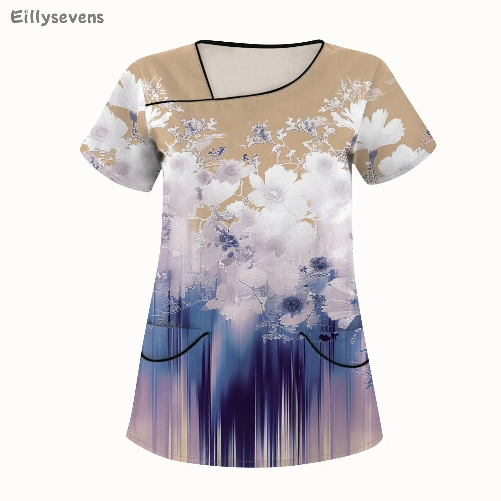 Women's nurse uniform Casual Print scrubs medicals uniforms woman Short Sleeve Sloping Collar Workwear Top With Double Pockets
Women's nurse uniform Casual Print scrubs medicals uniforms woman Short Sleeve Sloping Collar Workwear Top With Double Pockets