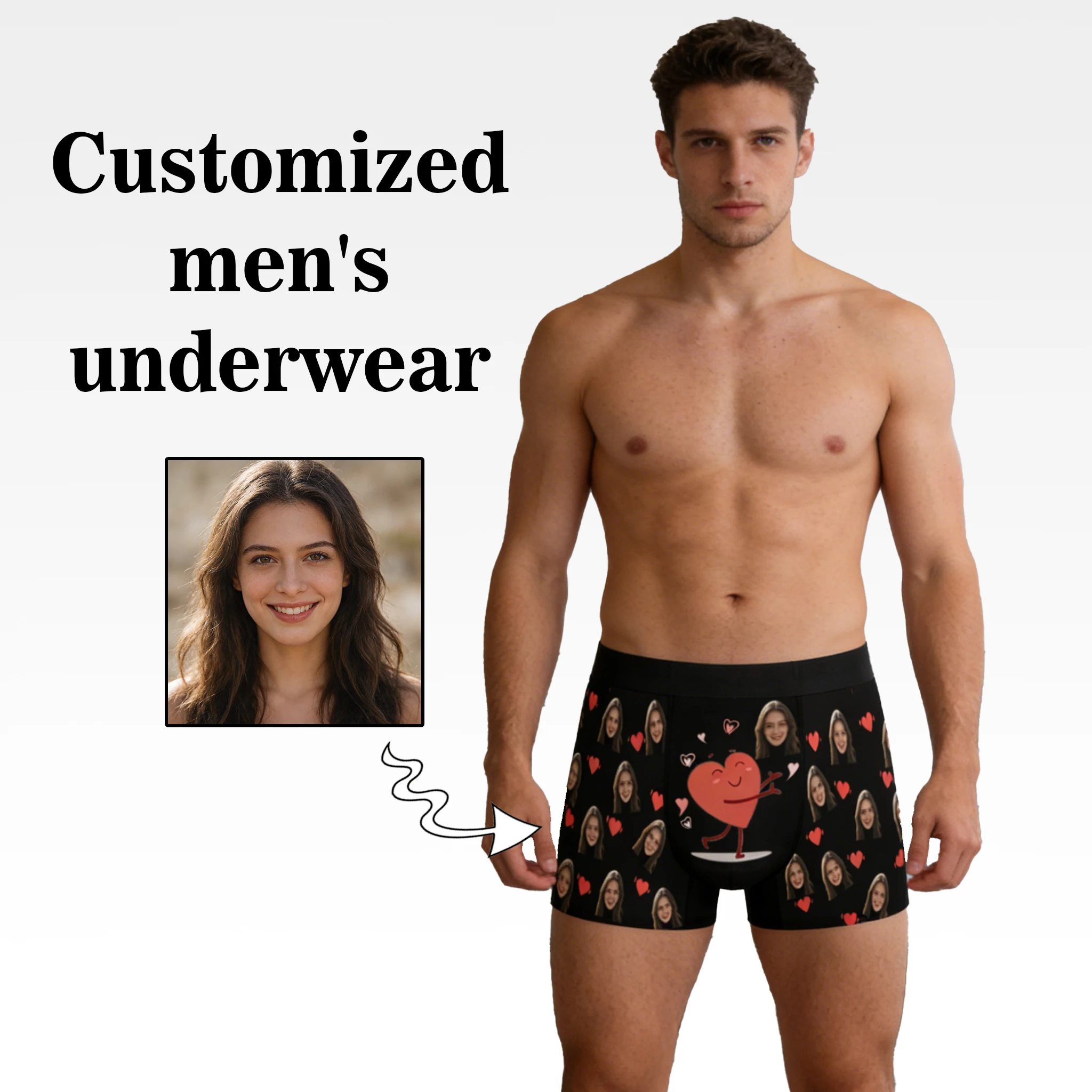 Персонализированное нижнее белье с фото на заказ, мужской подарок на День святого Валентина, подарок для мужа, подарок для отца.
Персонализированное нижнее белье с фото на заказ, мужской подарок на День святого Валентина, подарок для мужа, подарок для отца.