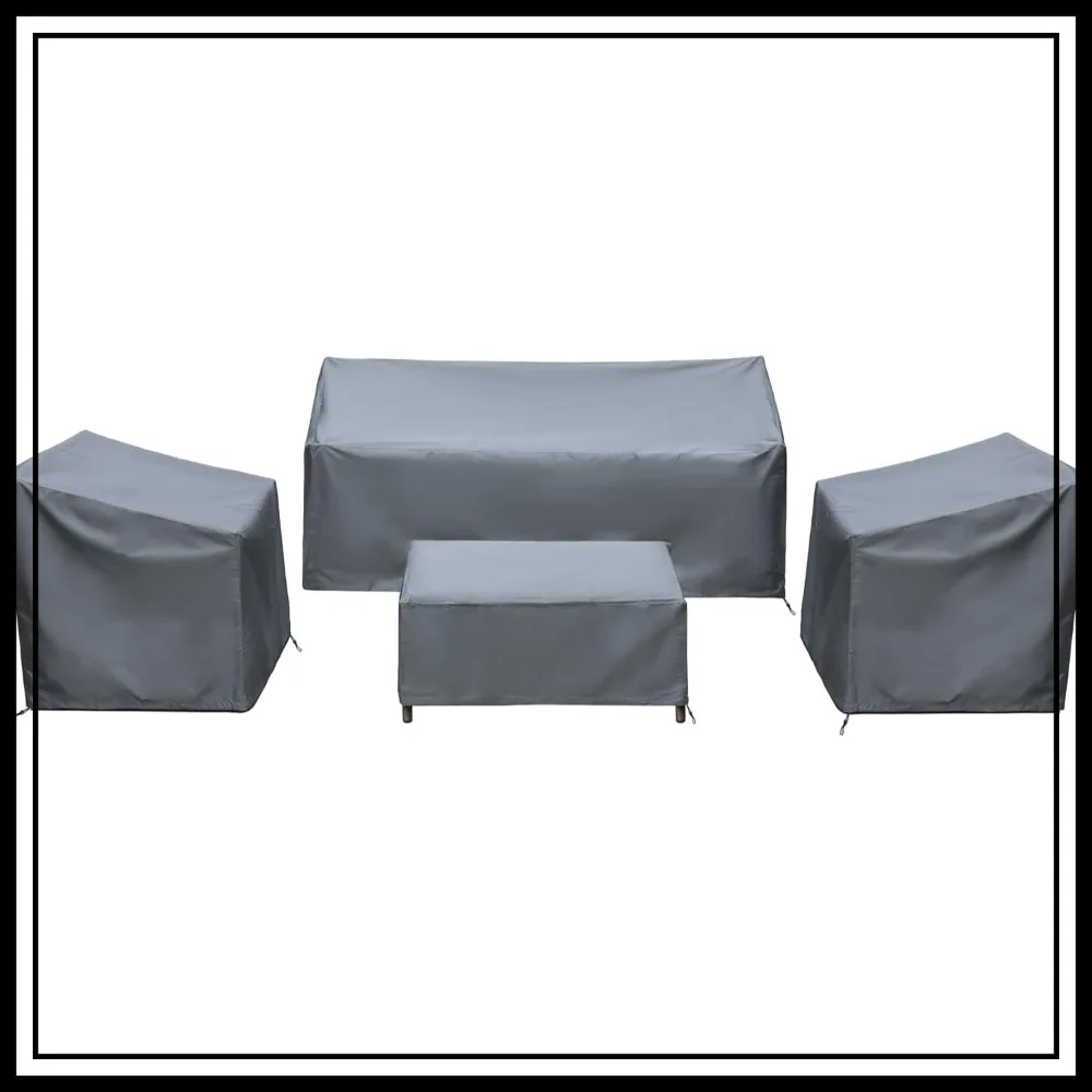 Waterproof Patio Furniture Covers for 4 Piece Outdoor Conversation Set, XX-Large Grey
Waterproof Patio Furniture Covers for 4 Piece Outdoor Conversation Set, XX-Large Grey