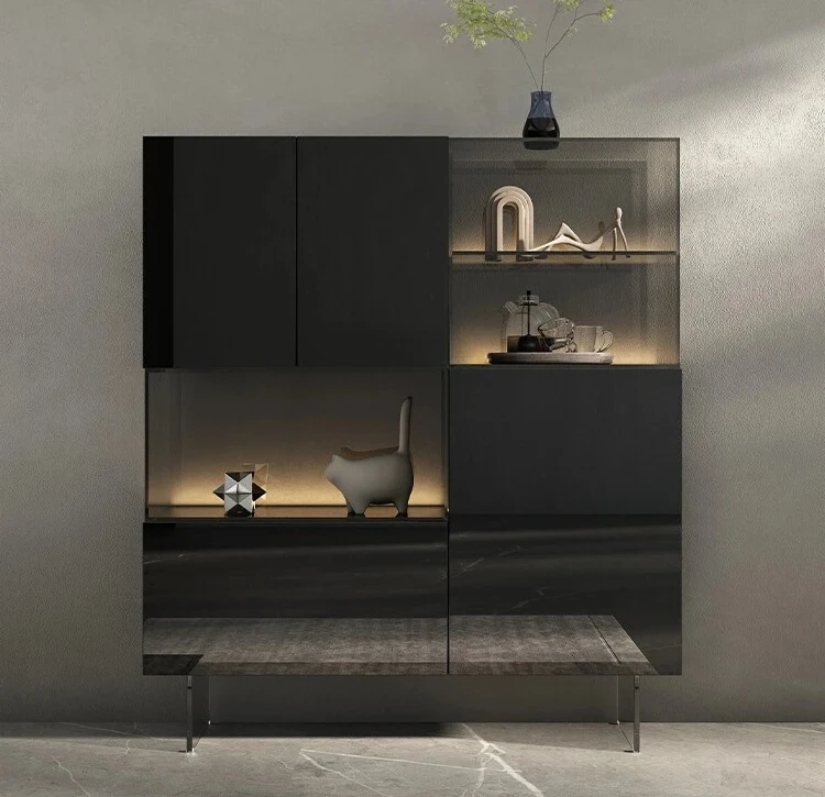 Glass wine cabinet light luxury high-end dining side cabinet living room wall storage display cabinet
Glass wine cabinet light luxury high-end dining side cabinet living room wall storage display cabinet