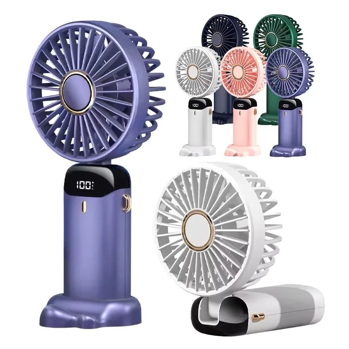 Portable Handheld Mini Fan 1200mAh USB Rechargeable Fan 5-Speed Adjustment With Cell Phone Holder Display for Home Outdoor Use
Portable Handheld Mini Fan 1200mAh USB Rechargeable Fan 5-Speed Adjustment With Cell Phone Holder Display for Home Outdoor Use