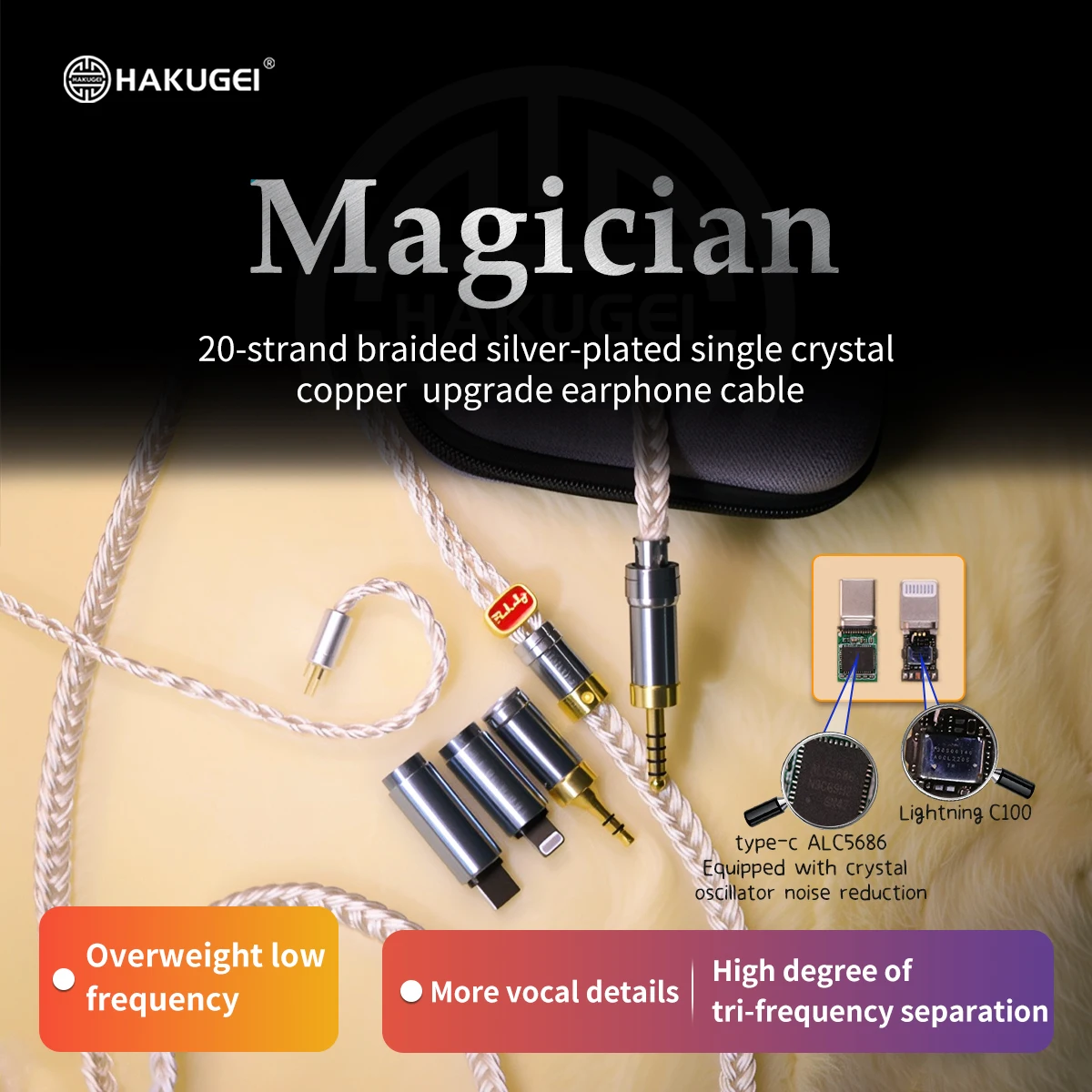 HAKUGEI Modular plugs 5 to 1 20-strand braided silver plated single crystal upgrade earphone cable mmcx 0.78 qdc PE A2dc
HAKUGEI Modular plugs 5 to 1 20-strand braided silver plated single crystal upgrade earphone cable mmcx 0.78 qdc PE A2dc
