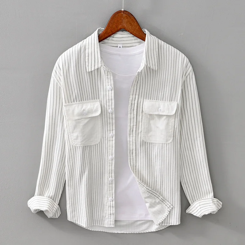 Fashion Versatile Male Long Sleeve Corduroy Shirt Japanese Retro Patch Pocket Mens Loose Cotton Casual Long Sleeve Striped Shirt
Fashion Versatile Male Long Sleeve Corduroy Shirt Japanese Retro Patch Pocket Mens Loose Cotton Casual Long Sleeve Striped Shirt