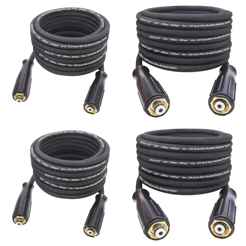 DN10 3/8" * 1SN 2SN Pressure Washer Rubber Hose Hydraulic Hose Assembly with Large Nut Karcher HD Connectors for Cleaning
DN10 3/8" * 1SN 2SN Pressure Washer Rubber Hose Hydraulic Hose Assembly with Large Nut Karcher HD Connectors for Cleaning