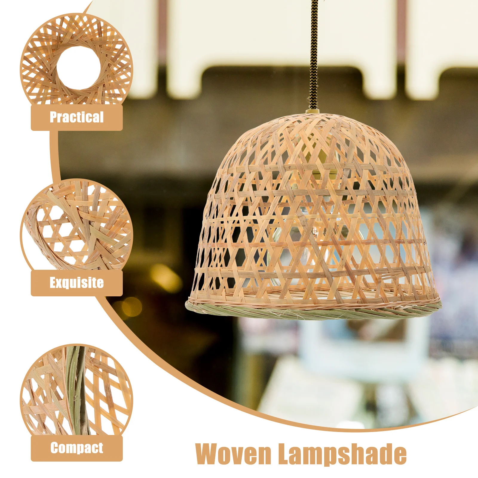 Pendant Lamp Shade Woven Bamboo Design Classic Color Lightweight for Bedroom Living Room Lamp Shade Lampshade Replacement
Pendant Lamp Shade Woven Bamboo Design Classic Color Lightweight for Bedroom Living Room Lamp Shade Lampshade Replacement