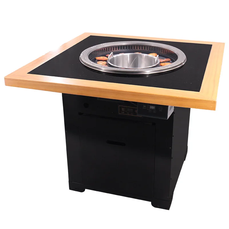 Commercial solid wood bag marble multi-person hot pot barbecue smokeless grilling and rinsing integrated table
Commercial solid wood bag marble multi-person hot pot barbecue smokeless grilling and rinsing integrated table
