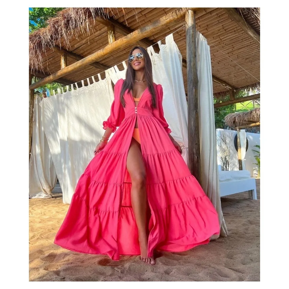 Beach swimsuit coverup print bikini beach cover beach coat beach long kaftan bikini cover robe de plage Sarong's leaves
Beach swimsuit coverup print bikini beach cover beach coat beach long kaftan bikini cover robe de plage Sarong's leaves