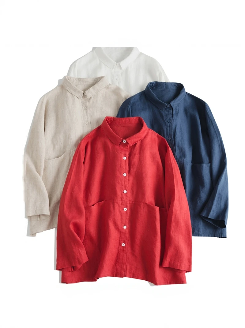 Loose Fit Pure Linen Shirt Women's Casual Style Long Sleeve Small Collar Button up Cardigan Breathable Comfortable Top
Loose Fit Pure Linen Shirt Women's Casual Style Long Sleeve Small Collar Button up Cardigan Breathable Comfortable Top