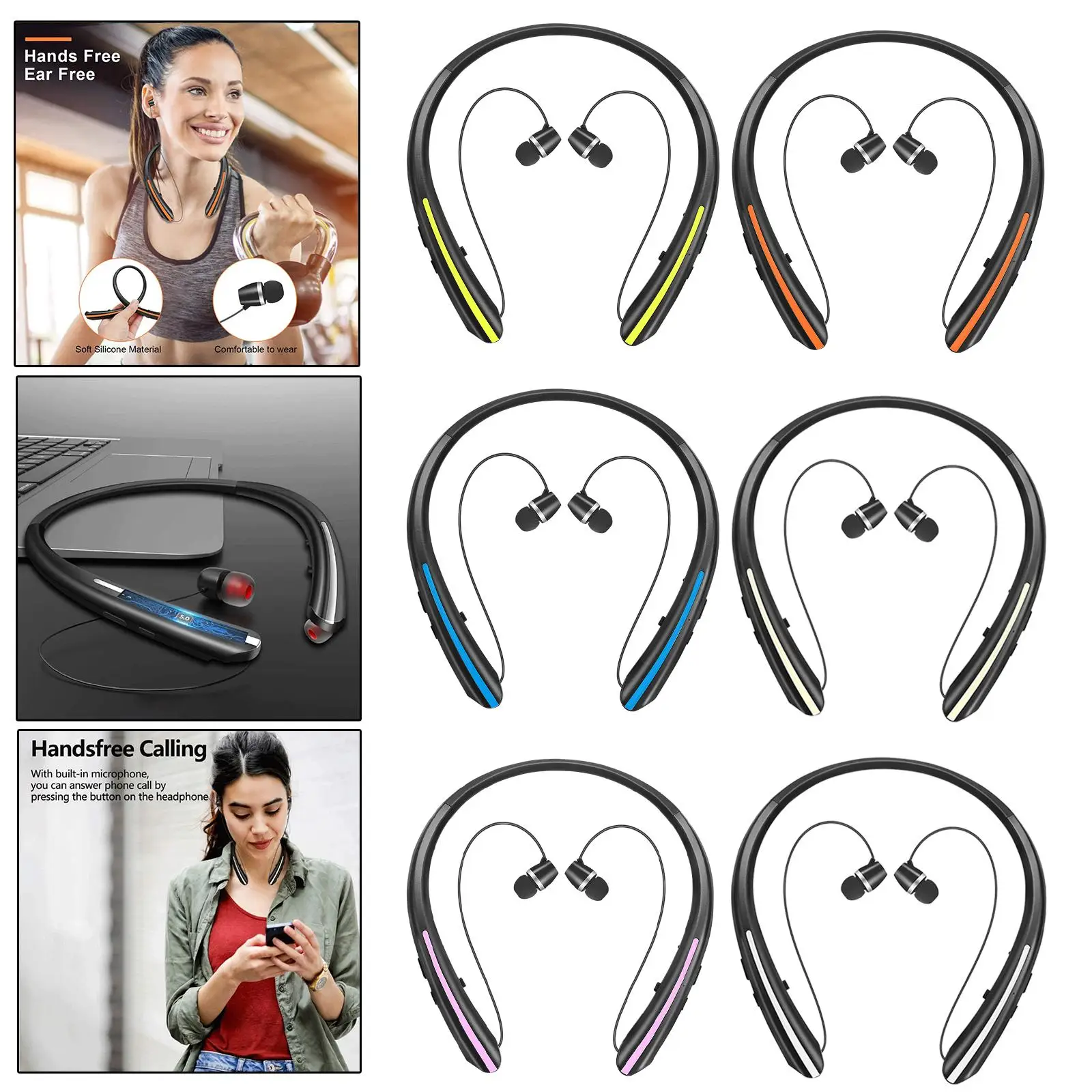 Bluetooth-наушники Беспроводные наушники с шейным ремешком для занятий спортом, бегом и тренировками
Bluetooth-наушники Беспроводные наушники с шейным ремешком для занятий спортом, бегом и тренировками