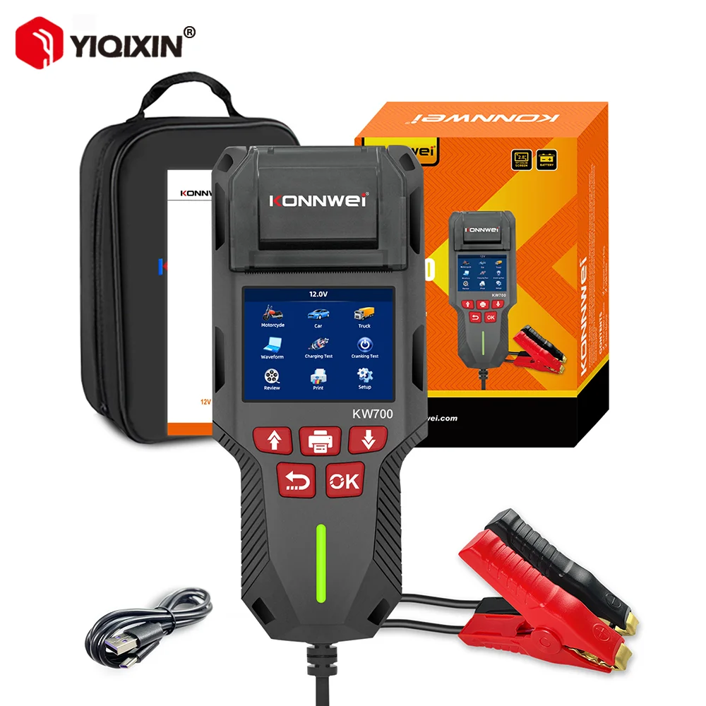 KONNWEI KW700 12V 24V Car Battery Tester With Thermal Print Function Battery Analyzer Cranking Charging Test Tool 10 2000CCA
KONNWEI KW700 12V 24V Car Battery Tester With Thermal Print Function Battery Analyzer Cranking Charging Test Tool 10 2000CCA