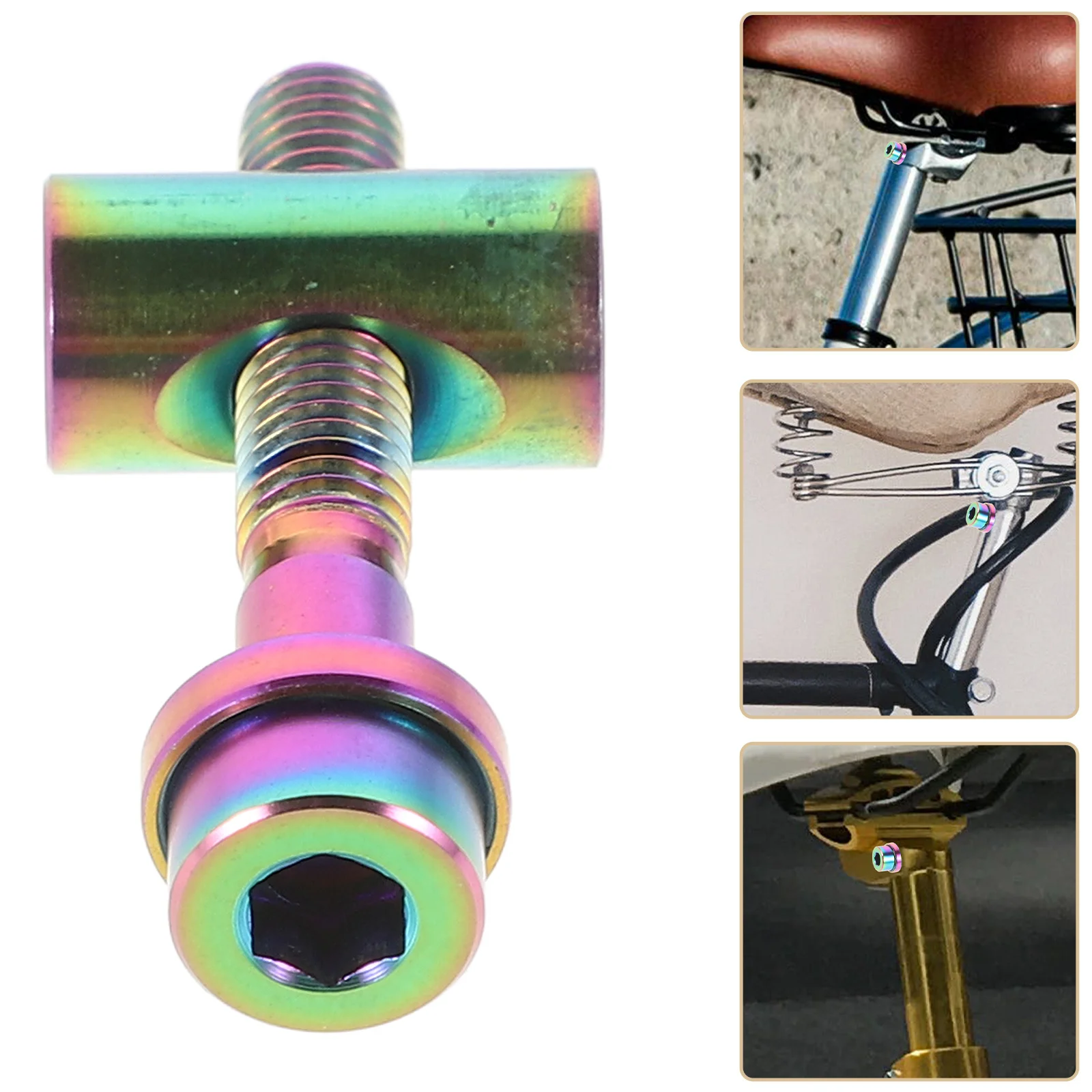 Titanium Bicycle Seatpost Screws Round Head Seat Clamp Fixed Bolt for Bicycle Seat Tube Adjuster Lightweight Durable 
Titanium Bicycle Seatpost Screws Round Head Seat Clamp Fixed Bolt for Bicycle Seat Tube Adjuster Lightweight Durable