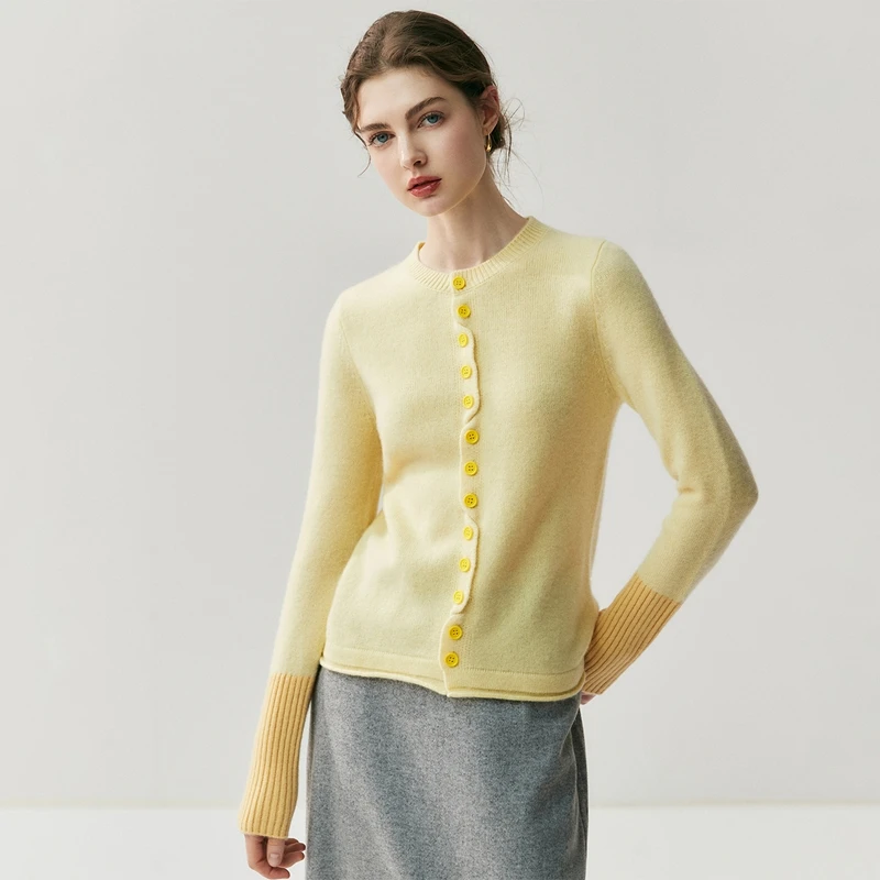 Women O-neck Cardigan 100% Cashmere Sweater Autumn Winter Basic Color Block Shirt Top Long Sleeve Goat Cashmere Cardigan Coat
Women O-neck Cardigan 100% Cashmere Sweater Autumn Winter Basic Color Block Shirt Top Long Sleeve Goat Cashmere Cardigan Coat