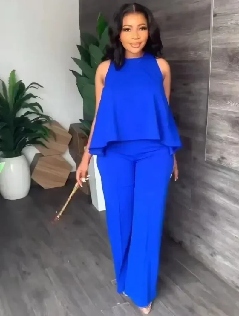 GUWU Elegant Work Wear 2 Piece Set Women Ruffles Halter Crop Top and Wide Leg Pants Suits Matching Sets Sexy Party Club Outfits
GUWU Elegant Work Wear 2 Piece Set Women Ruffles Halter Crop Top and Wide Leg Pants Suits Matching Sets Sexy Party Club Outfits