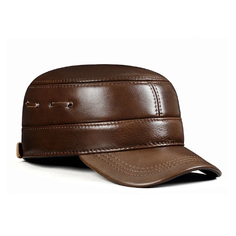 2025 New Men Spring/Winter Genuine Leather Black/Brown Flat Baseball Caps Male 54-62 cm Customized Size Outdoor Golf Hat
2025 New Men Spring/Winter Genuine Leather Black/Brown Flat Baseball Caps Male 54-62 cm Customized Size Outdoor Golf Hat