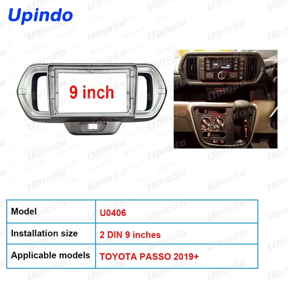 Upindo 9 Inch Android Stereo Dash Kit for TOYOTA Passo 2019+ | 2 Din Car Radio Installation Frame, GPS Bluetooth Fascia Panel
Upindo 9 Inch Android Stereo Dash Kit for TOYOTA Passo 2019+ | 2 Din Car Radio Installation Frame, GPS Bluetooth Fascia Panel
