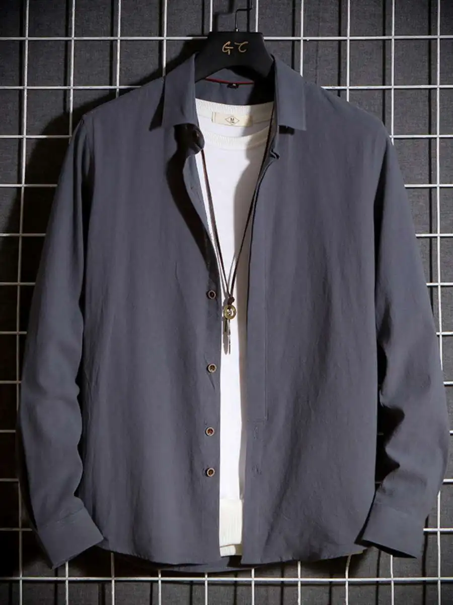 New Men's Pure Cotton Long Sve irt Casual Cotton Linen Spring Autumn Faionable Korean Sle Loose Fit Daily Wear
New Men's Pure Cotton Long Sve irt Casual Cotton Linen Spring Autumn Faionable Korean Sle Loose Fit Daily Wear