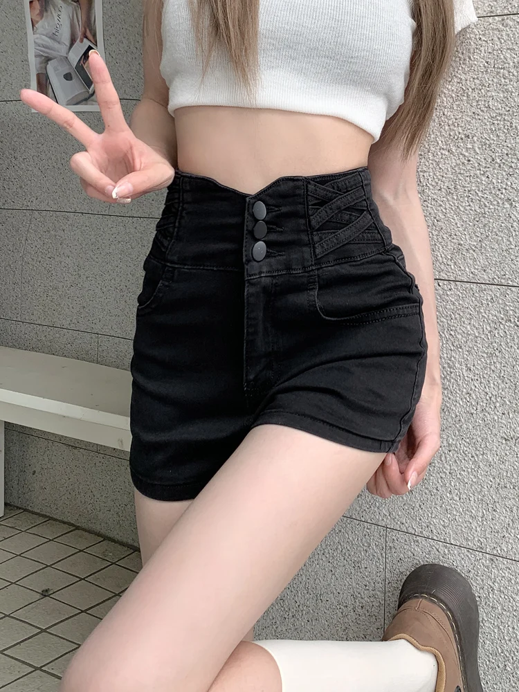 High Waist Black Denim Shorts Women's Spring 2026 New Design A-Line Shorts plus Size Spicy Girls Hot Pants Cotton Stretch
High Waist Black Denim Shorts Women's Spring 2026 New Design A-Line Shorts plus Size Spicy Girls Hot Pants Cotton Stretch