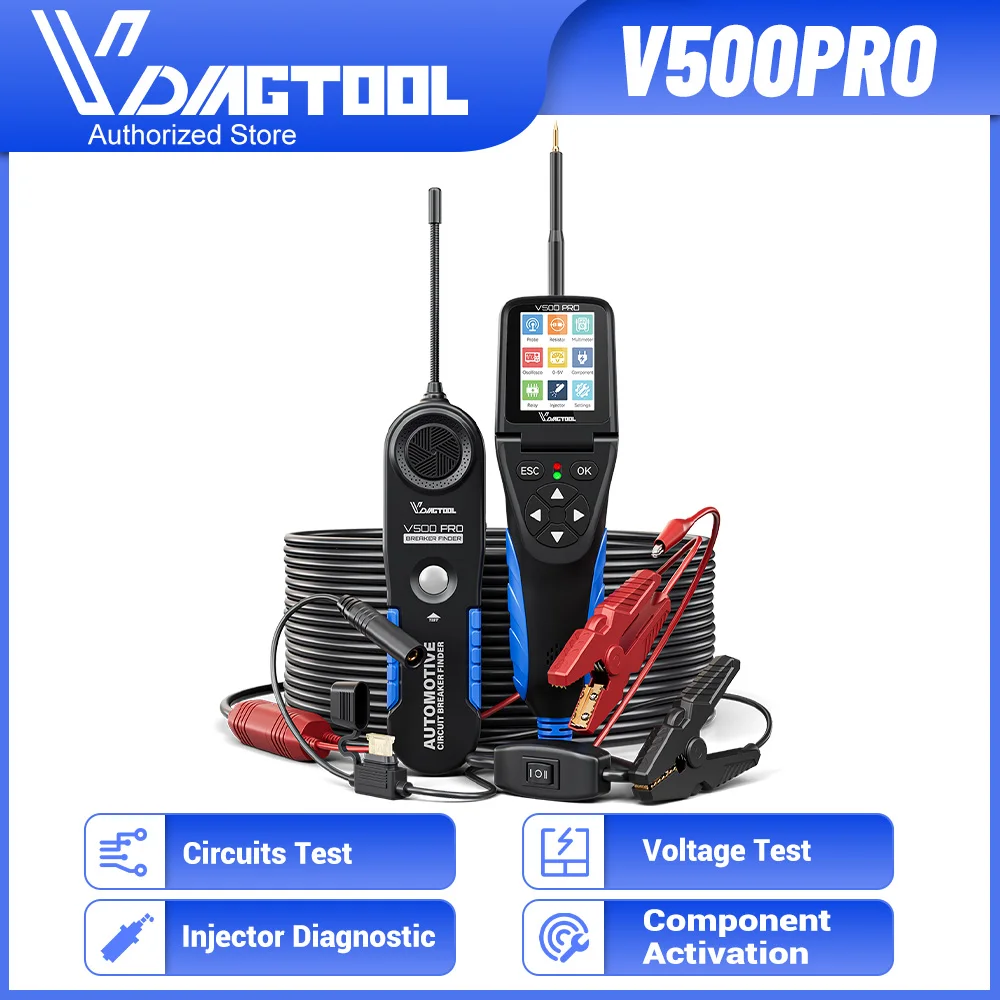 VDIAGTOOL V500PRO Automotive Circuit Tester Power Probe Injector Test Multimeter/Oscilloscope/Relay/Open/Short Finder
VDIAGTOOL V500PRO Automotive Circuit Tester Power Probe Injector Test Multimeter/Oscilloscope/Relay/Open/Short Finder