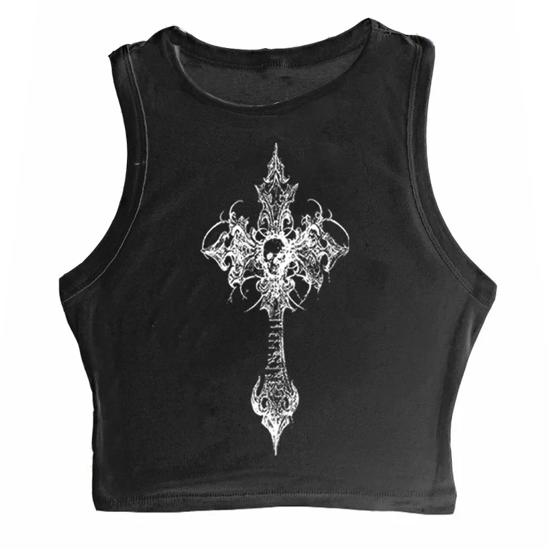 2025 Spring/Summer New European and American Y2K Sexy Temperament Women's T-shirt Gothic Printed Pattern Two Piece Set Strap
2025 Spring/Summer New European and American Y2K Sexy Temperament Women's T-shirt Gothic Printed Pattern Two Piece Set Strap