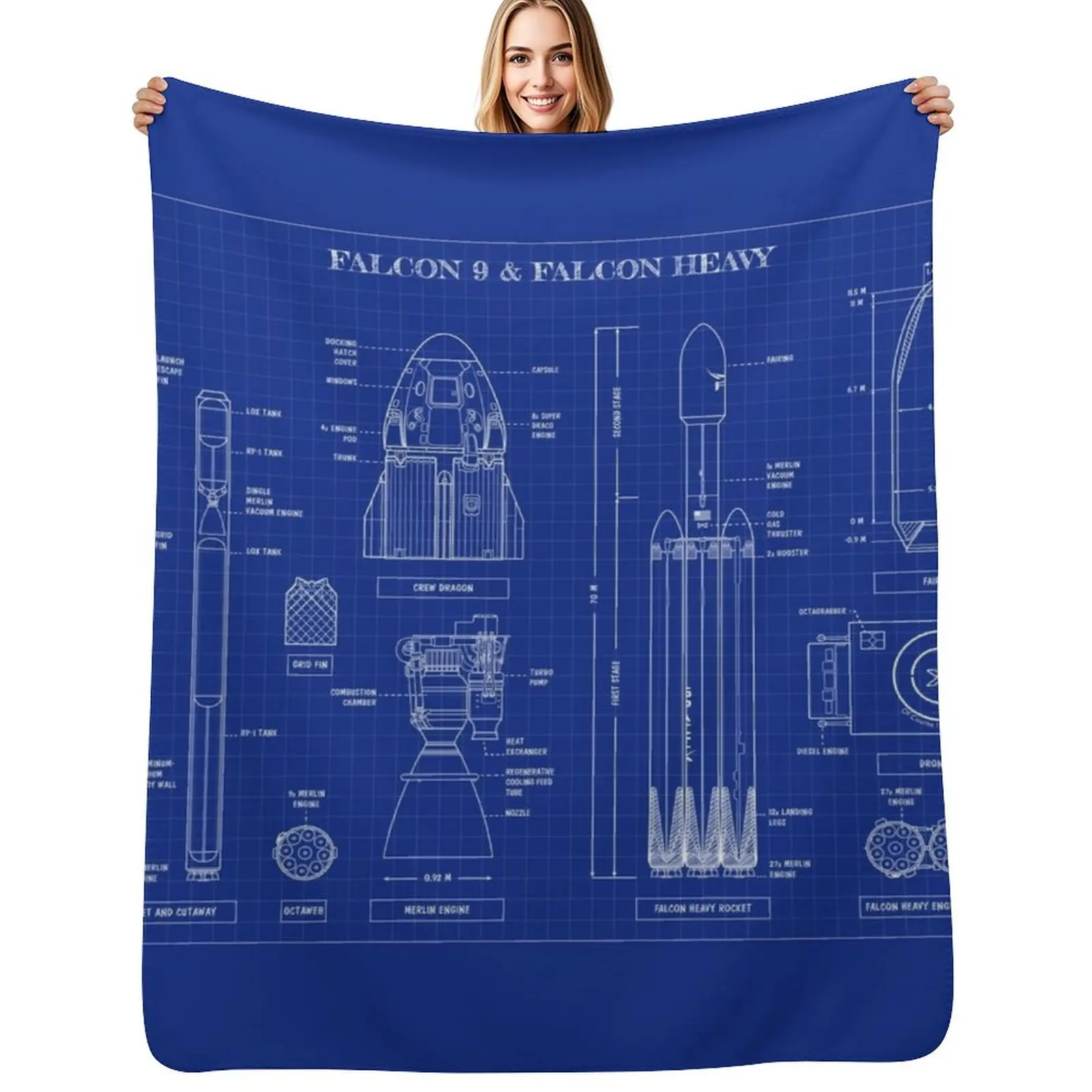 SPACEX: Falcon 9 & Falcon Heavy (Blueprint) Throw Blanket Designers For Sofa Thin Plaid Blankets
SPACEX: Falcon 9 & Falcon Heavy (Blueprint) Throw Blanket Designers For Sofa Thin Plaid Blankets