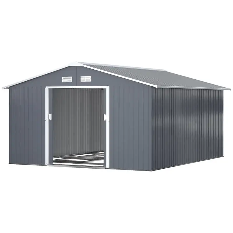 Outsunny 11' x 13' Garden Metal Shed, Storage Shed Utility Storage with Double Locking Doors for Bike, Yard Tools, Dark Gray
Outsunny 11' x 13' Garden Metal Shed, Storage Shed Utility Storage with Double Locking Doors for Bike, Yard Tools, Dark Gray