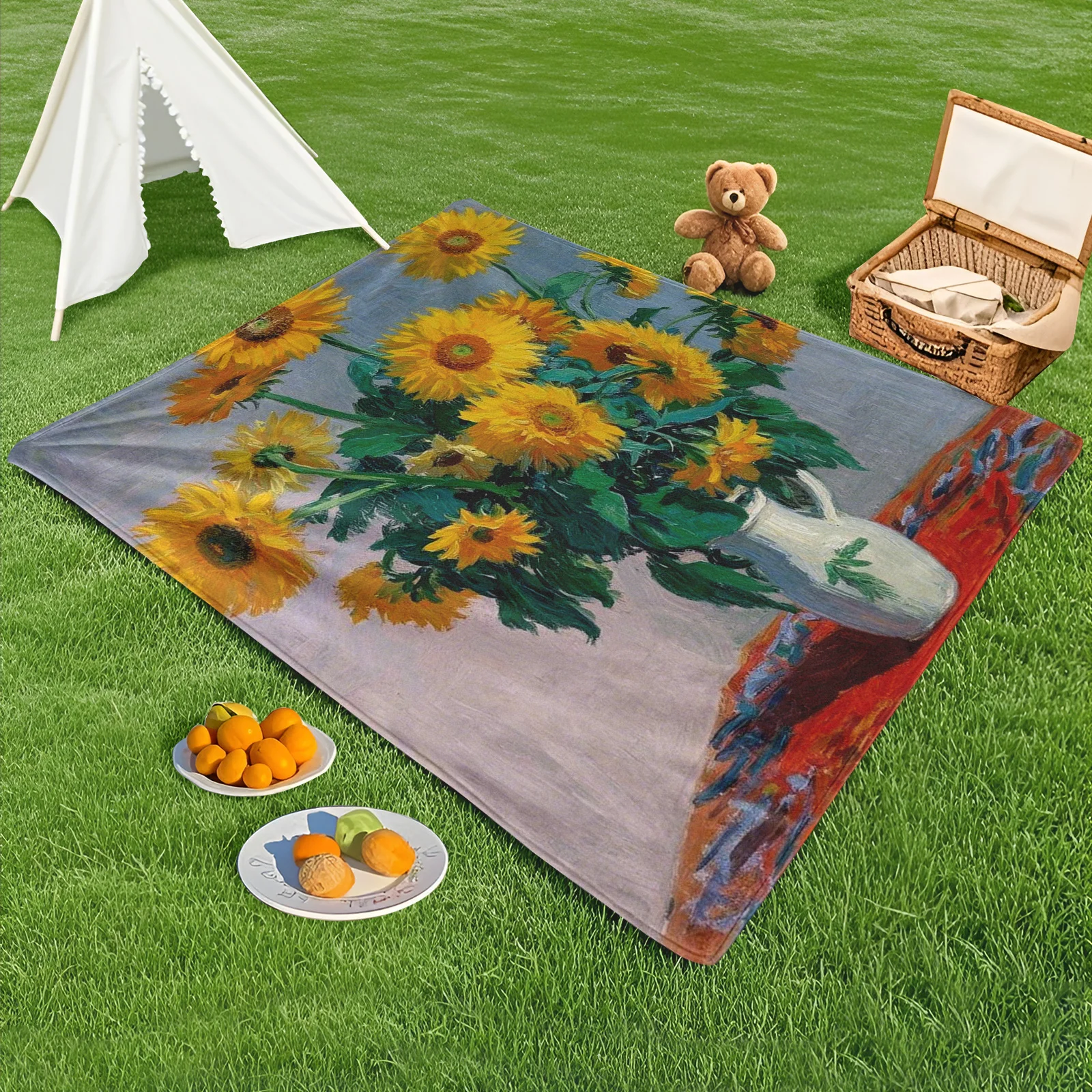 Vincent Van Gogh Inspired Sunflower And Vase Design Yellow Outdoor Blanket For Picnics And Garden Relaxation
Vincent Van Gogh Inspired Sunflower And Vase Design Yellow Outdoor Blanket For Picnics And Garden Relaxation
