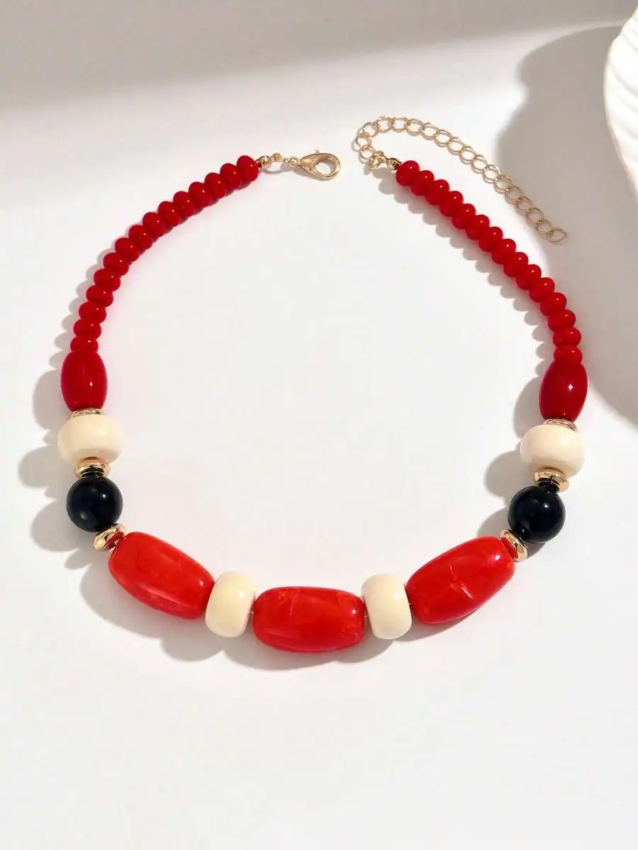 Vintage Bohemian Resin And Coral Beaded Necklace For Women
Vintage Bohemian Resin And Coral Beaded Necklace For Women