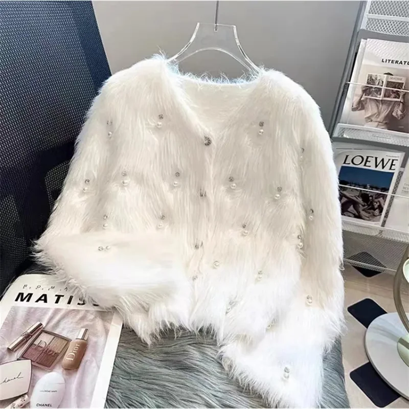 Fashion V-Neck Imitation Mink Sweater Jacket Women Spring Autumn New Japanese Sweater Long Sleeved Knitt Cardigan Coat Female
Fashion V-Neck Imitation Mink Sweater Jacket Women Spring Autumn New Japanese Sweater Long Sleeved Knitt Cardigan Coat Female