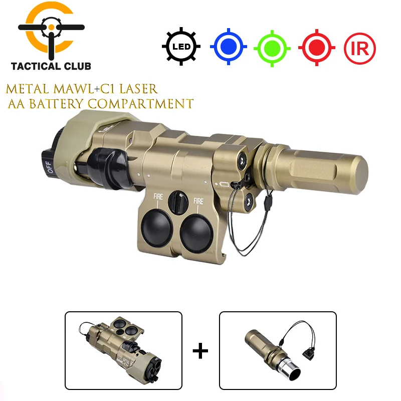 WADSN MAWL C1+ AA Battery Version Green IR Laser Red Dot Ray Metal Extended Tail Cover Hunting Weapon Modification Accessories
WADSN MAWL C1+ AA Battery Version Green IR Laser Red Dot Ray Metal Extended Tail Cover Hunting Weapon Modification Accessories